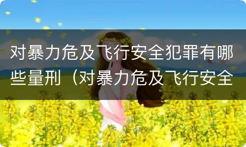 对暴力危及飞行安全犯罪有哪些量刑（对暴力危及飞行安全犯罪有哪些量刑要求）