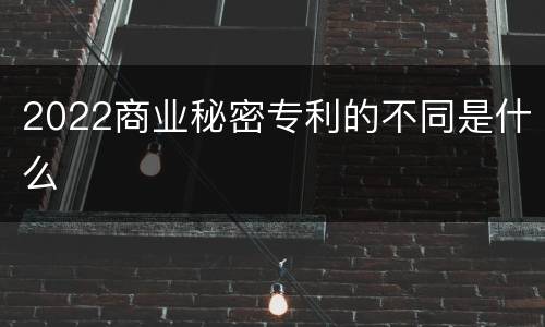 2022商业秘密专利的不同是什么