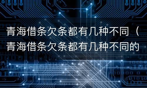 青海借条欠条都有几种不同（青海借条欠条都有几种不同的）