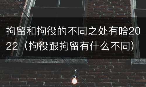 拘留和拘役的不同之处有啥2022（拘役跟拘留有什么不同）