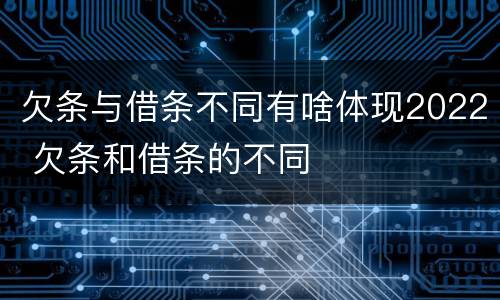 欠条与借条不同有啥体现2022 欠条和借条的不同