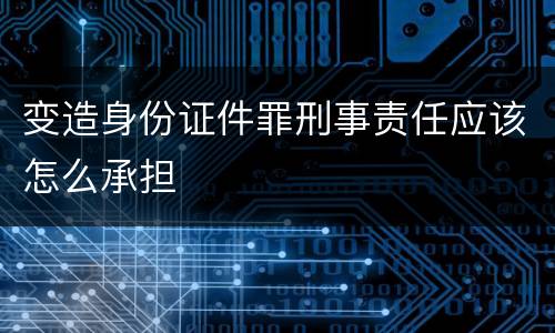 变造身份证件罪刑事责任应该怎么承担
