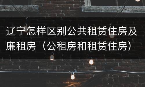 辽宁怎样区别公共租赁住房及廉租房（公租房和租赁住房）