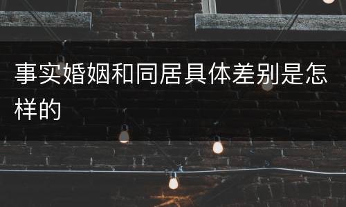 事实婚姻和同居具体差别是怎样的