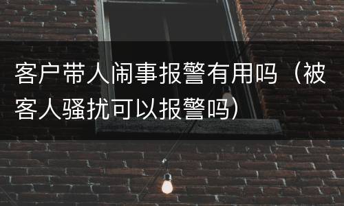 客户带人闹事报警有用吗（被客人骚扰可以报警吗）