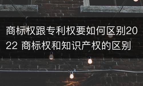 商标权跟专利权要如何区别2022 商标权和知识产权的区别
