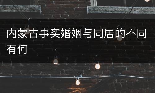 内蒙古事实婚姻与同居的不同有何