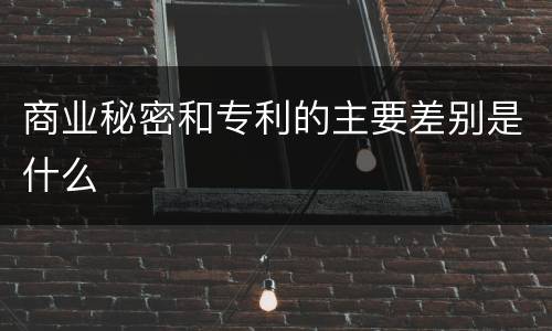 商业秘密和专利的主要差别是什么