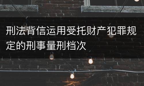 刑法背信运用受托财产犯罪规定的刑事量刑档次