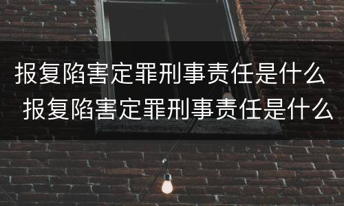 报复陷害定罪刑事责任是什么 报复陷害定罪刑事责任是什么意思