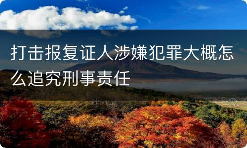 打击报复证人涉嫌犯罪大概怎么追究刑事责任