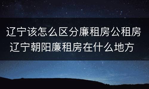 辽宁该怎么区分廉租房公租房 辽宁朝阳廉租房在什么地方