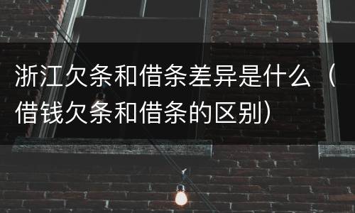 浙江欠条和借条差异是什么（借钱欠条和借条的区别）