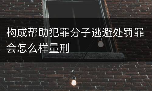构成帮助犯罪分子逃避处罚罪会怎么样量刑