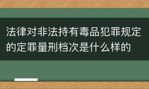 法律对非法持有毒品犯罪规定的定罪量刑档次是什么样的