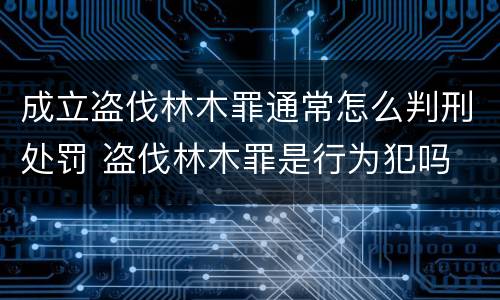 成立盗伐林木罪通常怎么判刑处罚 盗伐林木罪是行为犯吗