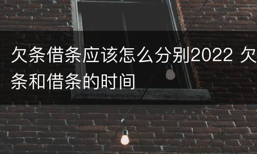 欠条借条应该怎么分别2022 欠条和借条的时间