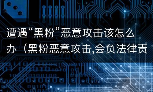 遭遇“黑粉”恶意攻击该怎么办（黑粉恶意攻击,会负法律责任吗）