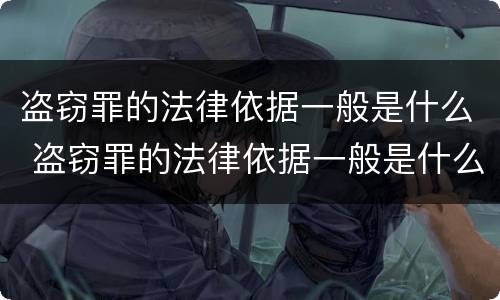 盗窃罪的法律依据一般是什么 盗窃罪的法律依据一般是什么案件
