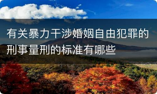 有关暴力干涉婚姻自由犯罪的刑事量刑的标准有哪些