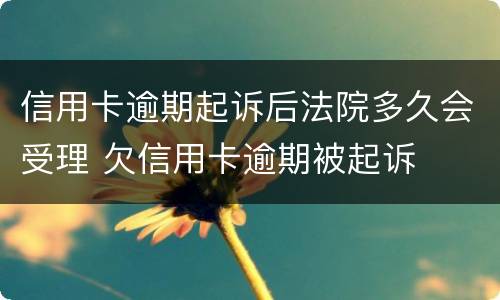 信用卡逾期起诉后法院多久会受理 欠信用卡逾期被起诉