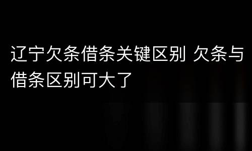 辽宁欠条借条关键区别 欠条与借条区别可大了