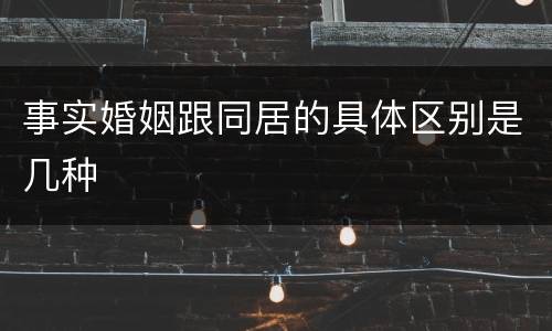 事实婚姻跟同居的具体区别是几种