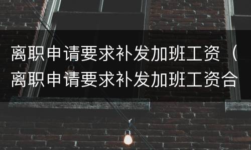 离职申请要求补发加班工资（离职申请要求补发加班工资合理吗）