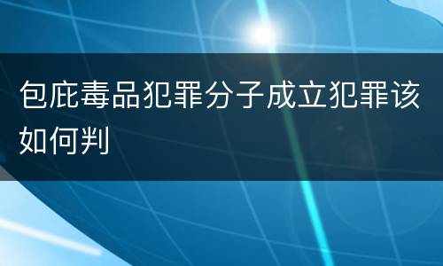 包庇毒品犯罪分子成立犯罪该如何判