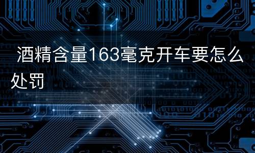  酒精含量163毫克开车要怎么处罚