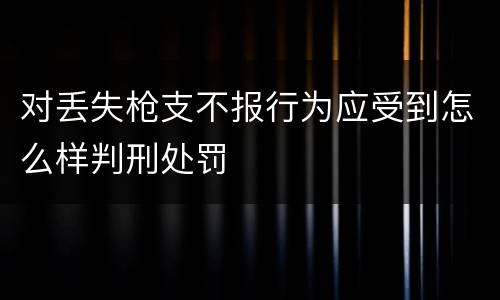 对丢失枪支不报行为应受到怎么样判刑处罚