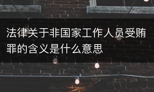 法律关于非国家工作人员受贿罪的含义是什么意思