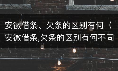 安徽借条、欠条的区别有何（安徽借条,欠条的区别有何不同）