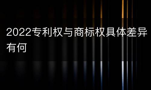2022专利权与商标权具体差异有何