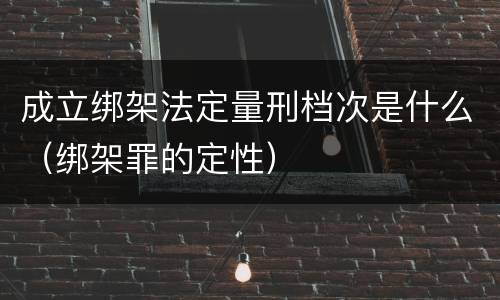 成立绑架法定量刑档次是什么（绑架罪的定性）