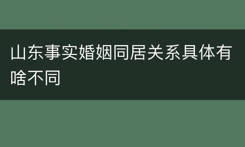 山东事实婚姻同居关系具体有啥不同