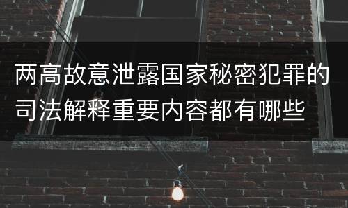两高故意泄露国家秘密犯罪的司法解释重要内容都有哪些