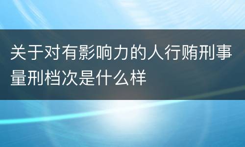 关于对有影响力的人行贿刑事量刑档次是什么样