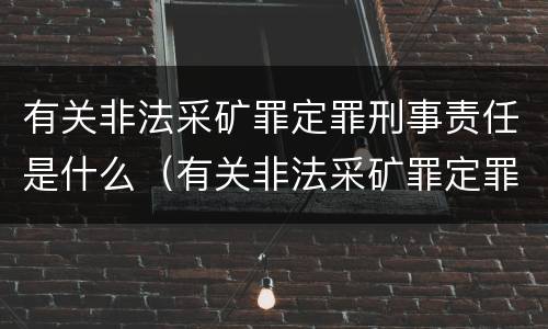 有关非法采矿罪定罪刑事责任是什么（有关非法采矿罪定罪刑事责任是什么意思）