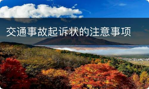 交通事故起诉状的注意事项