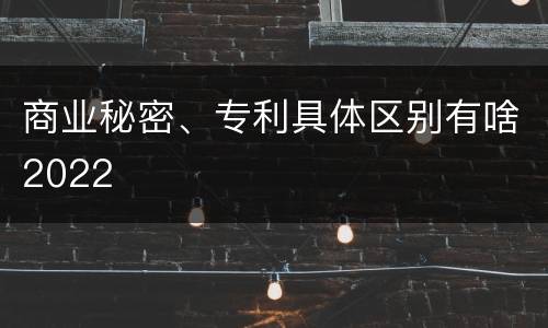 商业秘密、专利具体区别有啥2022
