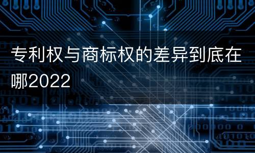 专利权与商标权的差异到底在哪2022