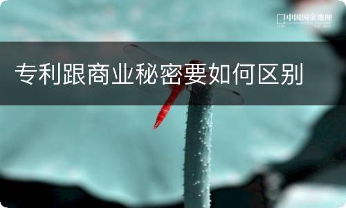 专利跟商业秘密要如何区别