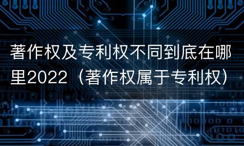 著作权及专利权不同到底在哪里2022（著作权属于专利权）