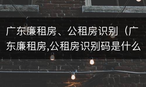 广东廉租房、公租房识别（广东廉租房,公租房识别码是什么）