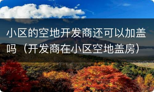 小区的空地开发商还可以加盖吗（开发商在小区空地盖房）