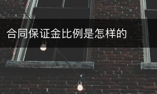 合同保证金比例是怎样的