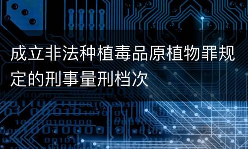 成立非法种植毒品原植物罪规定的刑事量刑档次