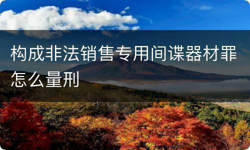 构成非法销售专用间谍器材罪怎么量刑