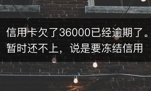 信用卡欠了36000已经逾期了。暂时还不上，说是要冻结信用卡，可以办理分期吗